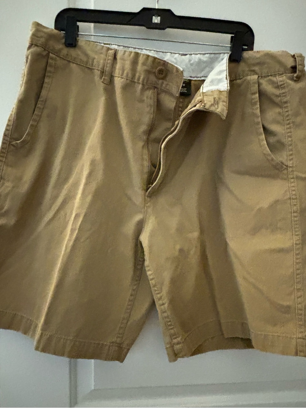 City Streets Men's Flat Front Shorts in Khaki